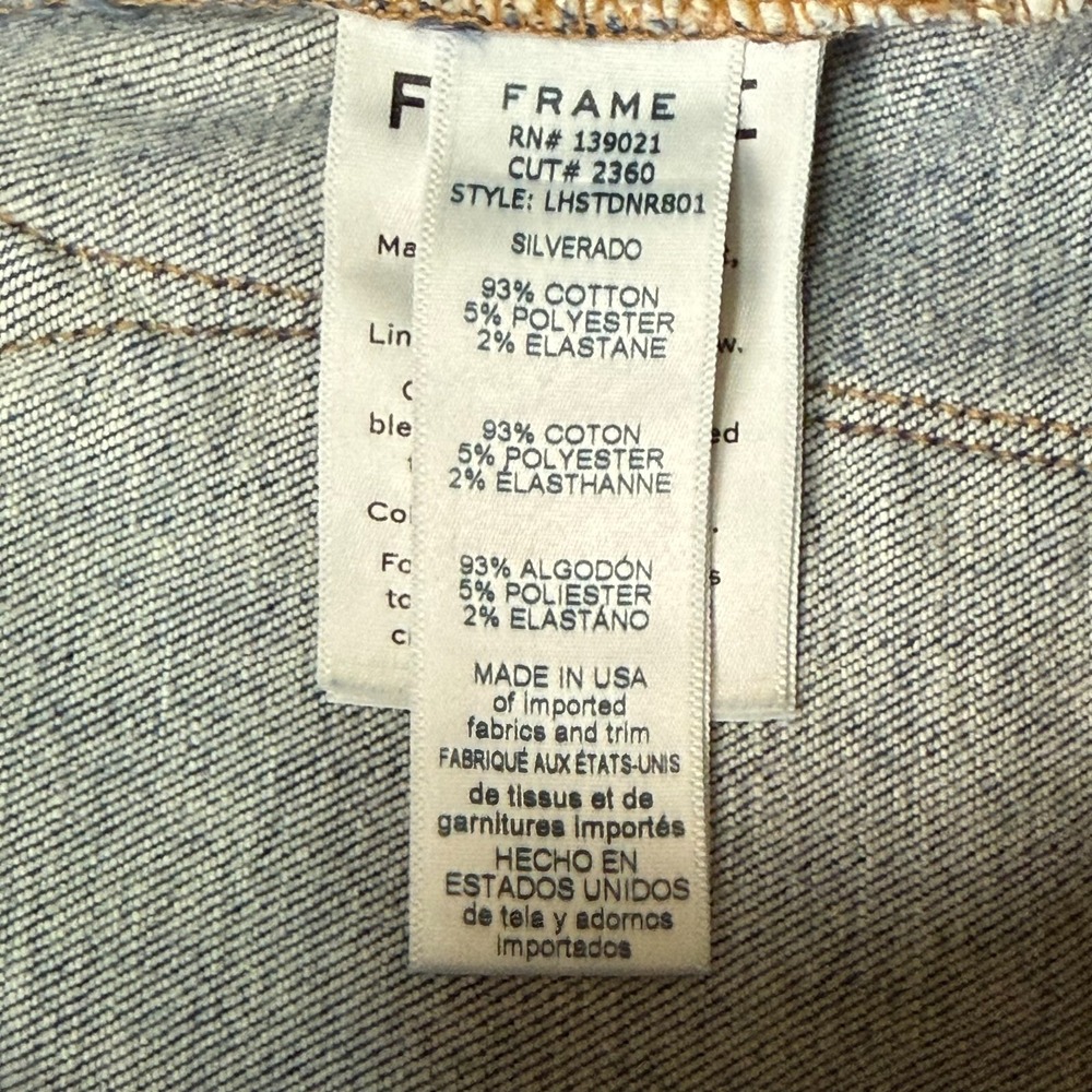Frame Jeans Womens 26 Blue Le High Straight Raw Hem Medium Wash Cotton Stretch - Picture 14 of 16
